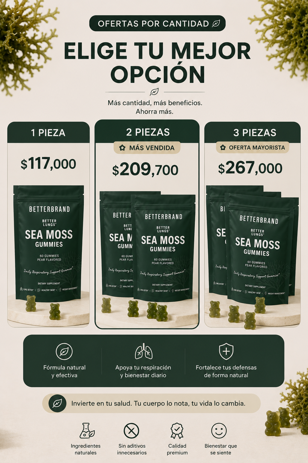 betterbrand better lungs sea moss gummies